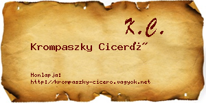 Krompaszky Ciceró névjegykártya